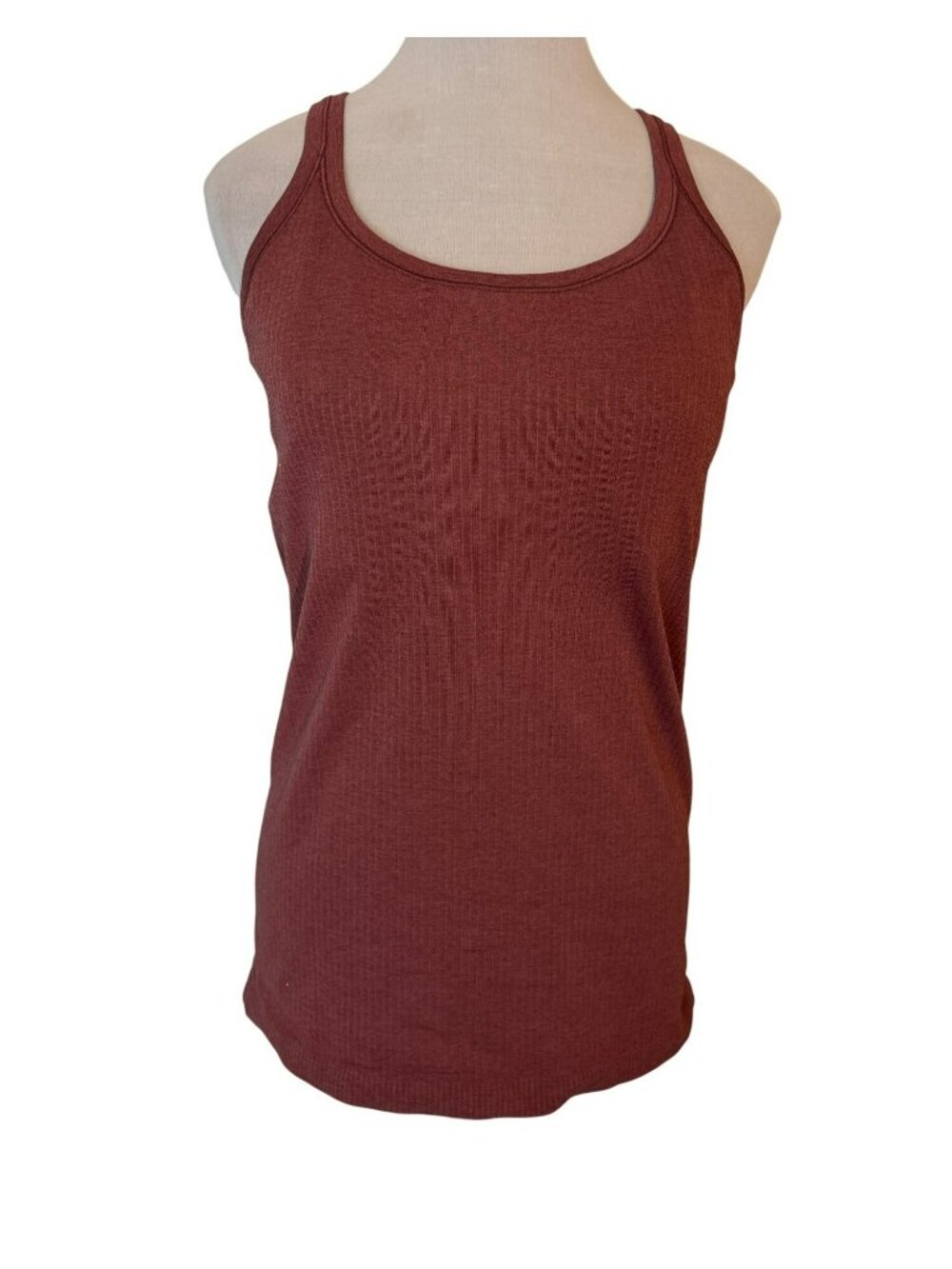 Lululemon Ebb To Street Smoky Red Ribbed Tank Top W1AX1S Size 12